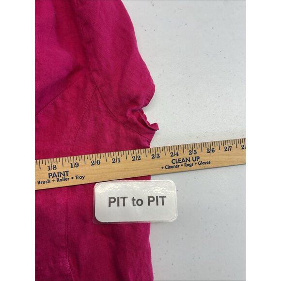 Mosaic USA Linen short‎ sleeve cowl neck tunic dress Artsy size LG Lagenlook - Picture 4 of 7